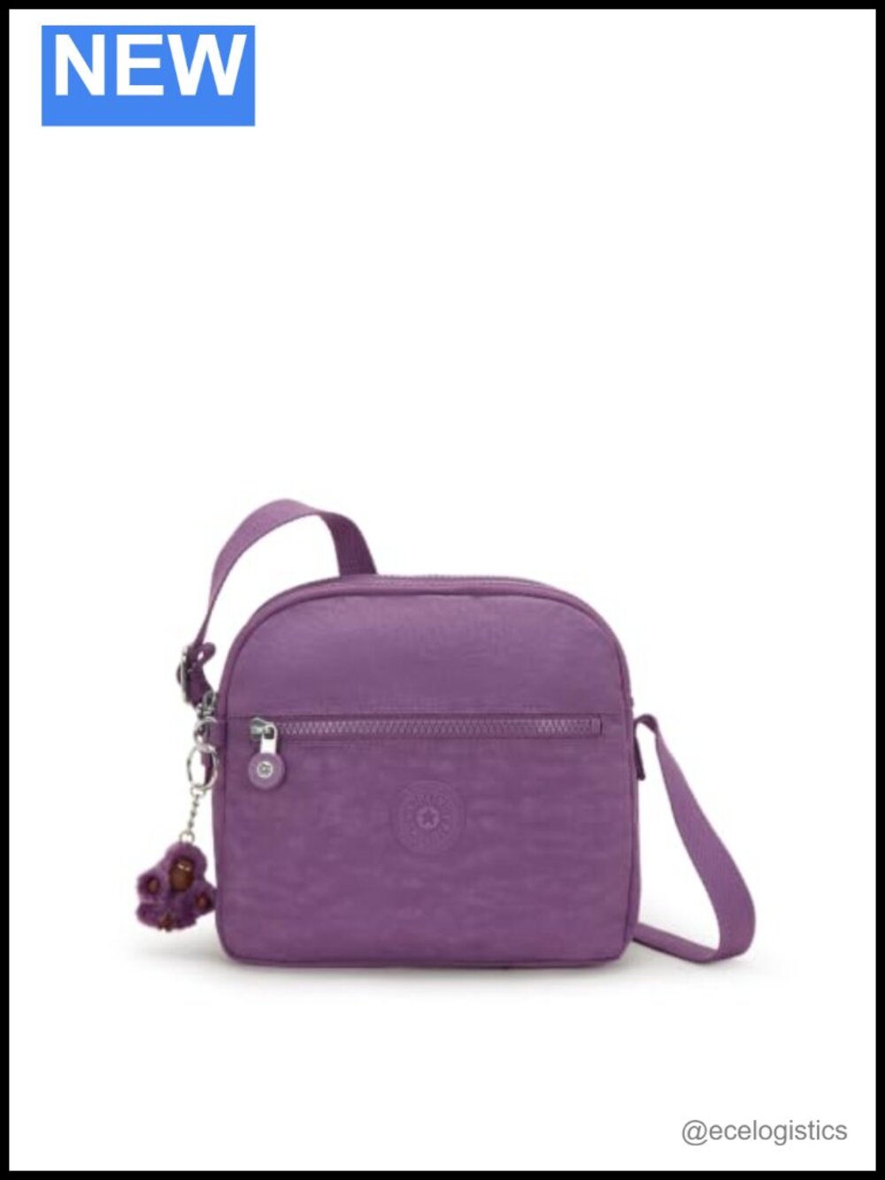 Kipling Keefe Crossbody Bag Nylon Water Resistant Adjustable Strap Monkey
